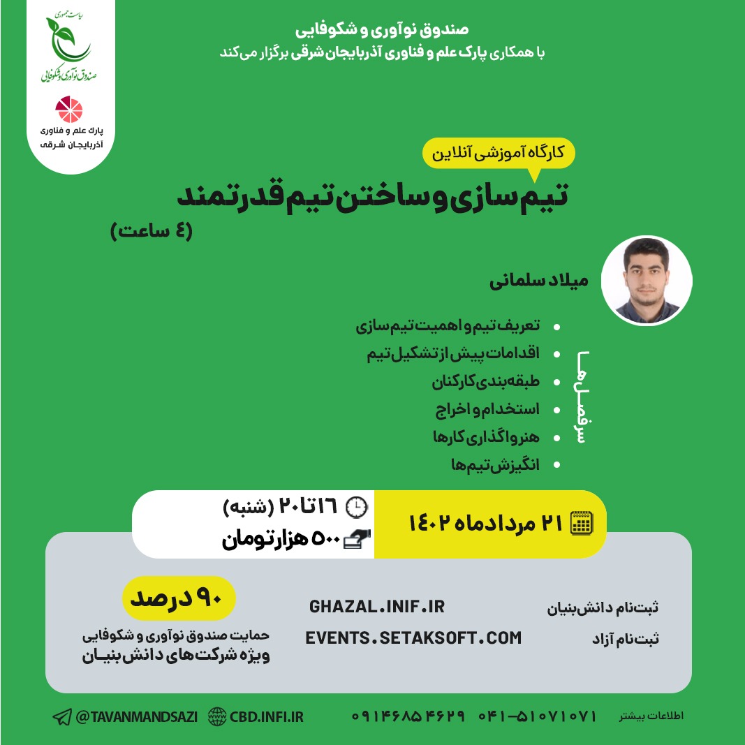 کارگاه آموزشی ۴ ساعته تیم سازی و ساختن تیم قدرتمند
