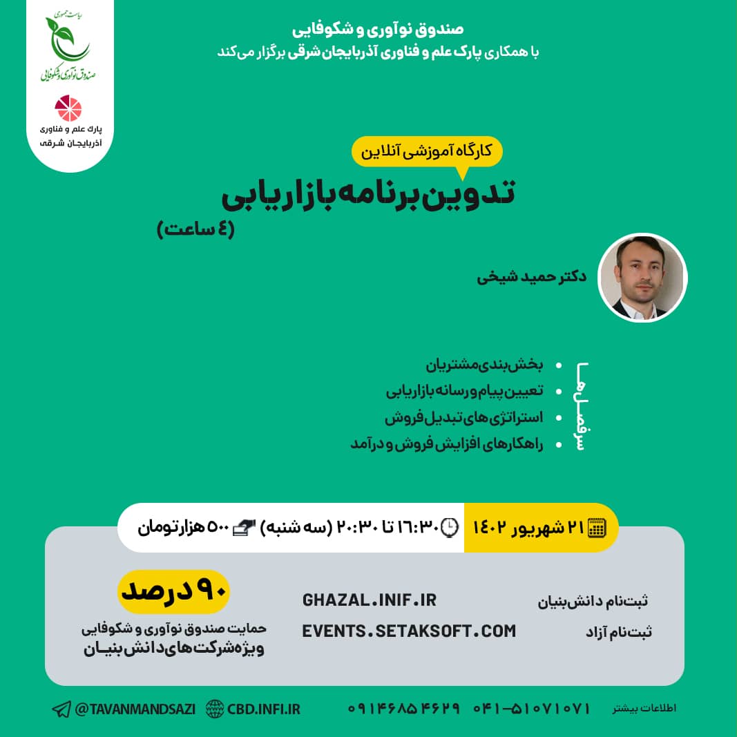 کارگاه آموزشی ۴ ساعته تدوین برنامه بازاریابی